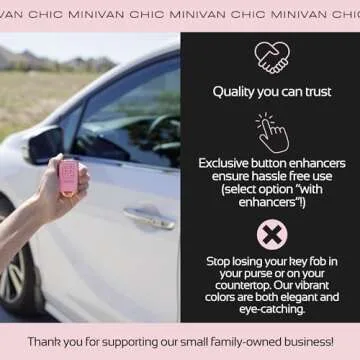 MINIVAN CHIC- Key Fob Cover fit for Honda Odyssey 7 Button Remote- Fob Accessories with Easy-Press Enhancers for 2018 2019 2020 2021 2022 2023 2024 Elite Touring EXL Sport EX (White & Gold)