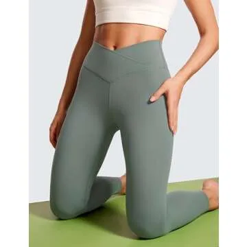 CRZ YOGA Women's Butterluxe Cross Waist Leggings - Grey Sage