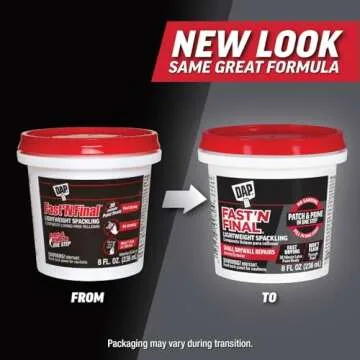 Dap 12140 Fast N Final Interior Exterior Spackle, 1/2-Pint,White, 8 Fl Oz (Pack of 1)