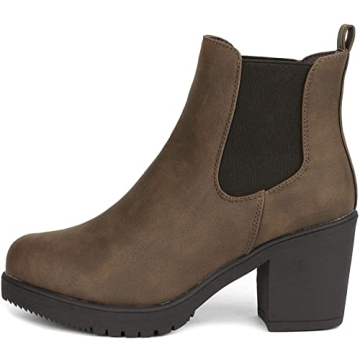 Stylish DREAM PAIRS Chunky Heel Chelsea Ankle Boots
