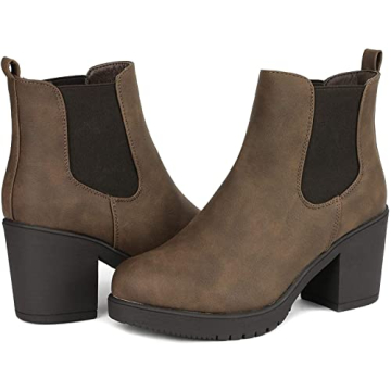 Stylish DREAM PAIRS Chunky Heel Chelsea Ankle Boots