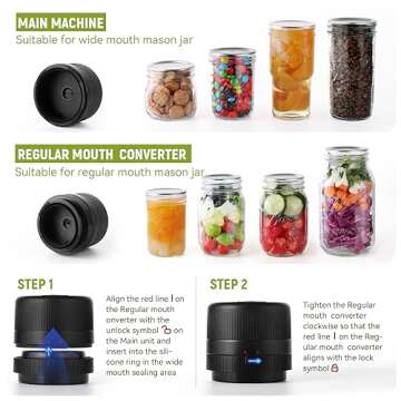 Yonktoo Electric Mason Jar Vacuum Sealer Kit Ideal for Home