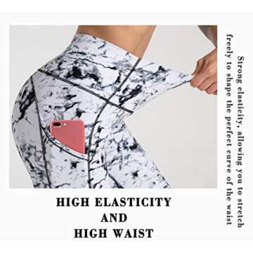 Dragon Fit High Waist Yoga Capri Leggings with 3 Pockets,Tummy Control Workout Running 4 Way Stretch...