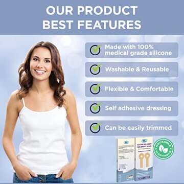 Breast Surgery Recovery Supplies - Silicone Sheets for Healing - Augmentation Essentials - Comfortable Under Post-Op Bra