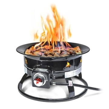 Outland Living Portable Propane Fire Pit, 19-inch, 58,000 BTU Smokeless Gas Firebowl | Perfect for C...