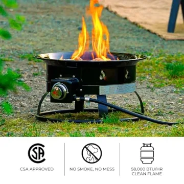 Portable Propane Fire Pit for Camping and Patio Use