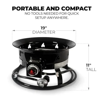 Portable Propane Fire Pit for Camping and Patio Use