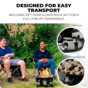 Portable Propane Fire Pit for Camping and Patio Use