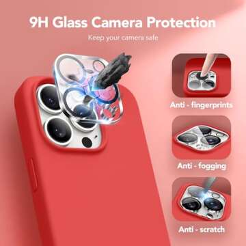 GONEZ iPhone 14 Pro Max Case Silicone with Screen Protectors