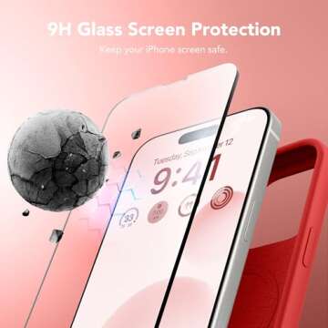 GONEZ iPhone 14 Pro Max Case Silicone with Screen Protectors