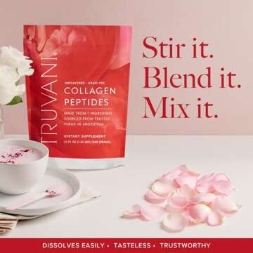 Truvani Collagen Peptides | Unflavored | 20g Grass-Fed Protein Powder | Promotes Hair, Nail, Skin, and Joint Health | Keto | Dairy and Gluten Free