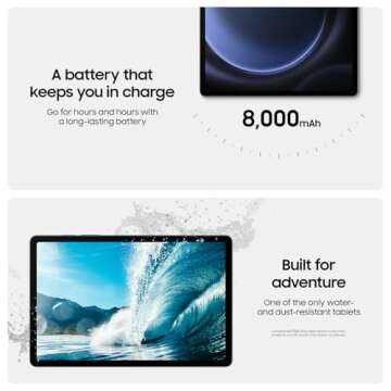 Samsung Galaxy Tab S9 FE 10.9” 256GB WiFi Android Tablet, Large Display, Long Battery Life, Powerful Processor, S Pen, 8MP Camera, Lightweight Durable Design, Expandable Storage, US Version,2023, Mint