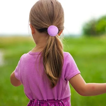 WILLBOND Fluffy Pom Pom Hair Ties Set for Women & Kids