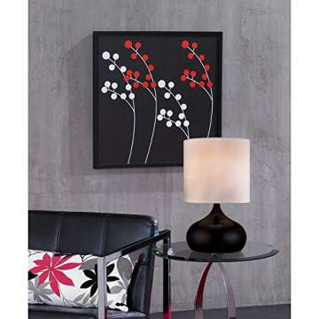 360 Lighting Mid Century Modern Accent Table Lamps - Set of 2 Stylish Black Droplet Design for Bedro...