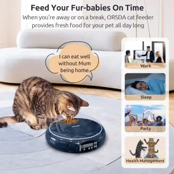 ORSDA Automatic Cat Feeder with Timed Meals and Voice Recorder