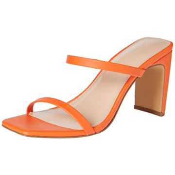 The Drop Avery Square Toe High Heeled Sandals - Fire Orange