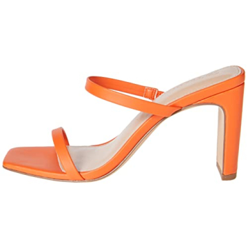 The Drop Avery Square Toe High Heeled Sandals - Fire Orange