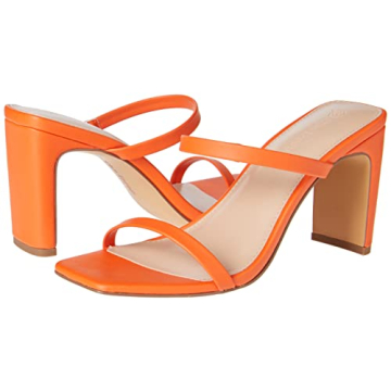 The Drop Avery Square Toe High Heeled Sandals - Fire Orange