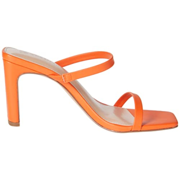 The Drop Avery Square Toe High Heeled Sandals - Fire Orange