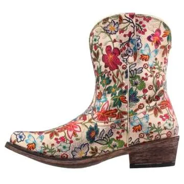 Stylish ROPER Women’s Ingrid Metallic Floral Ankle Boots