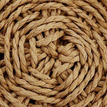 Round Straw Bag Rattan Crossbody Bag Handwoven Natural Summer Beach Shoulder Bag for Women (Coffee color)