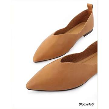 Slocyclub Women’s Pointed Toe Flats  Comfort Casual Shoes