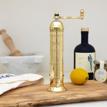 Alexander Home 9-Inch Brass Pepper Mill for Stylish Cooking