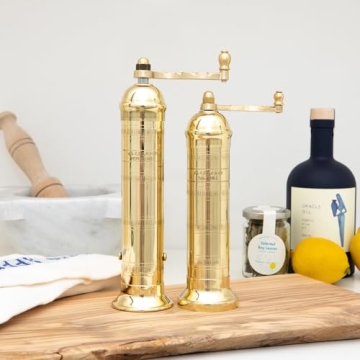 Alexander Home 9-Inch Brass Pepper Mill for Stylish Cooking
