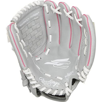Rawlings Sure Catch Fastpitch Kids Glove - Pink/Gray/White