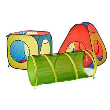 UTEX 8 in 1 Pop Up Children Play Tent House with 4 Tunnel, 4 Tents for Boys, Girls, Babies and Toddlers for Indoor and Outdoor Use