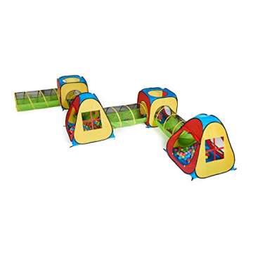UTEX 8 in 1 Pop Up Children Play Tent House with 4 Tunnel, 4 Tents for Boys, Girls, Babies and Toddlers for Indoor and Outdoor Use