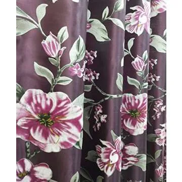 Stylish Purple Organza Curtains with Valance by GOHD