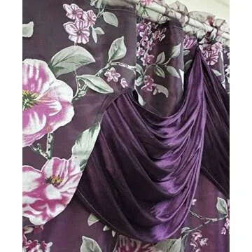 Stylish Purple Organza Curtains with Valance by GOHD
