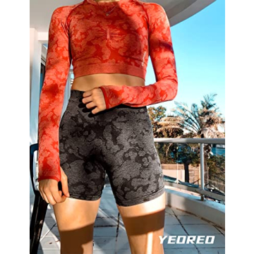 YEOREO High Waist Women's Yoga Cycling Shorts - Flattering Fit