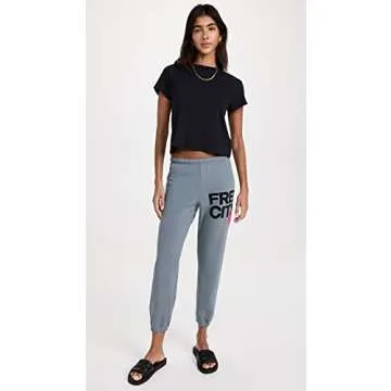 FREECITY Women's Large Sweatpant in Cozy Grey Art Design