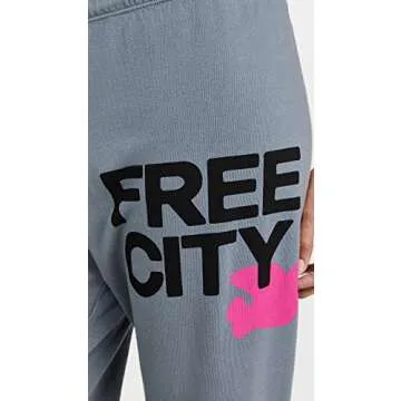 FREECITY Women's Large Sweatpant in Cozy Grey Art Design