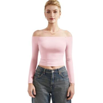 SUUKSESS Off The Shoulder Double Lined Long Sleeve Shirt