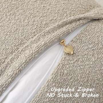 FUTEI Pack of 2 Beige Boucle Accent Decorative Throw Pillow Covers,18x18 Inch Soft Solid Textured Cushion Case,Home Decor for Couch Bed Living Room