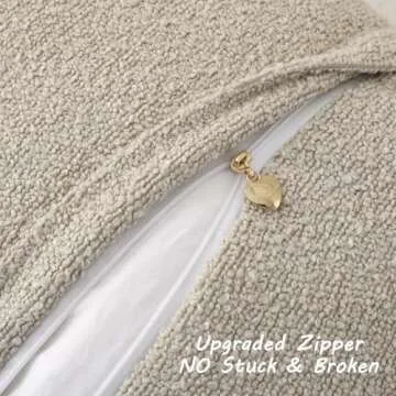 FUTEI Pack of 2 Beige Boucle Accent Decorative Throw Pillow Covers,18x18 Inch Soft Solid Textured Cushion Case,Home Decor for Couch Bed Living Room