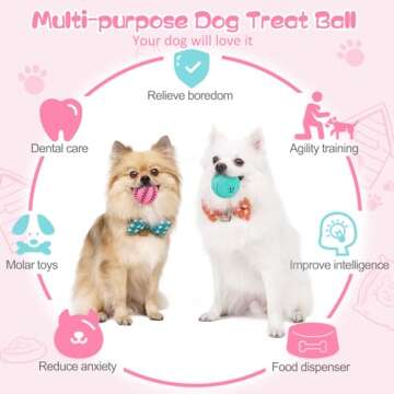 HIPPIH Dog Puzzle Toys, Interactive Dog Toys for Large Dogs & Small Dogs, Puppy Toys for IQ Training/Chewing, Durable Dog Balls for Pet Teeth Cleaning/Treat Dispensing, Dog Enrichment Toys 2 Pack