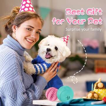 HIPPIH Dog Puzzle Toys, Interactive Dog Toys for Large Dogs & Small Dogs, Puppy Toys for IQ Training/Chewing, Durable Dog Balls for Pet Teeth Cleaning/Treat Dispensing, Dog Enrichment Toys 2 Pack