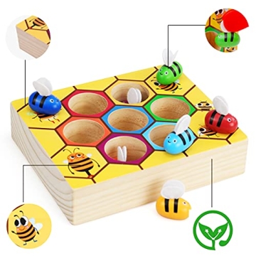 Montessori Bee to Hive Matching Game for Toddlers 2-3 Years