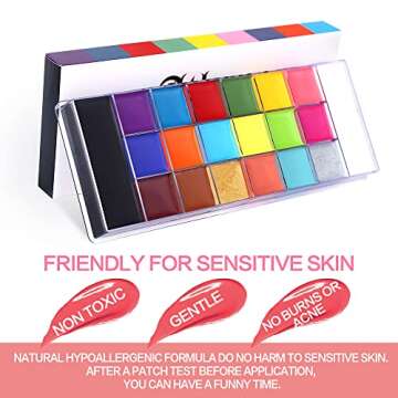 UCANBE 20 Color Professional Oil Based Face Paint Palette