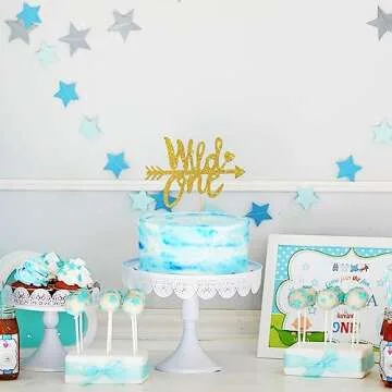 Gold Glitter Wild One Cake Topper for Birthday Celebrations