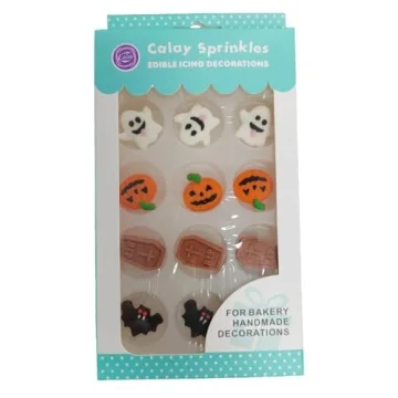 Edible Candy Halloween Pumpkin Ghost Tombstone Bats Dessert Sprinkles Party Cookie DIY Cake Cupcake ...