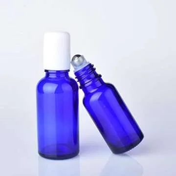 Refillable Blue Glass Roll-on Bottles for Essential Oils