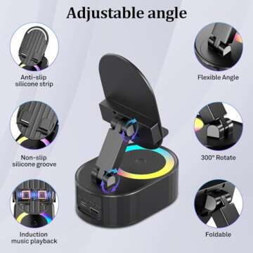 AKLLCCR Wireless Induction Bluetooth Speaker with Light