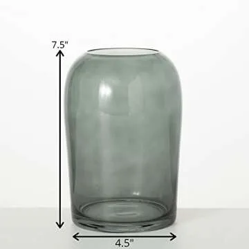 Sullivans Smoked Glass Vase for Modern Home Décor