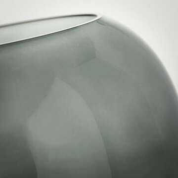 Sullivans Smoked Glass Vase, Flower Vase for Modern Home Decor, Minimalist Vase for Shelf and Table, Vases for Centerpieces, Living Room, Bedroom, Kitchen, and Office Decor (G8449)