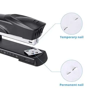 Craftinova Long Reach Stapler,with 2000 Staples & Stapler Remover Full Strip，20-25 Sheet Capacity,with Built-in Ruler and Adjustable Locking Paper Guide, Black